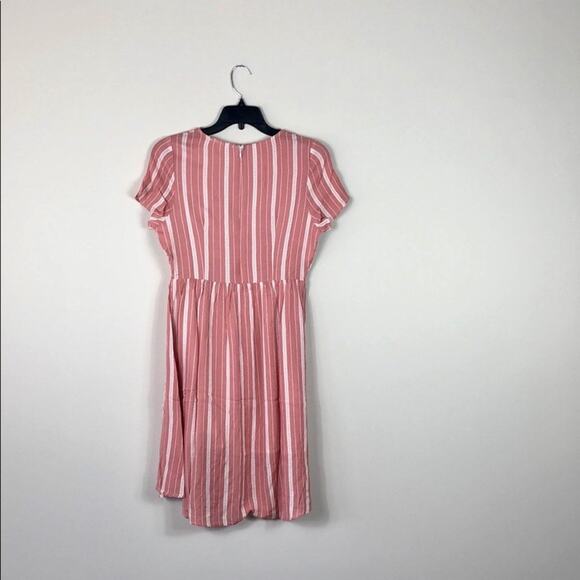 Short Sleeve Dress Striped V-Neck Tunic - Picture 7 of 7